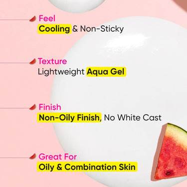 Dot & Key Watermelon Cooling Sunscreen SPF 50+ PA++++ | With Hyaluronic Acid, Instantly Cools Skin, Broad Spectrum Protection | Controls Excess Oil, Checks Tanning, No White Cast, All Skin Types | 50g